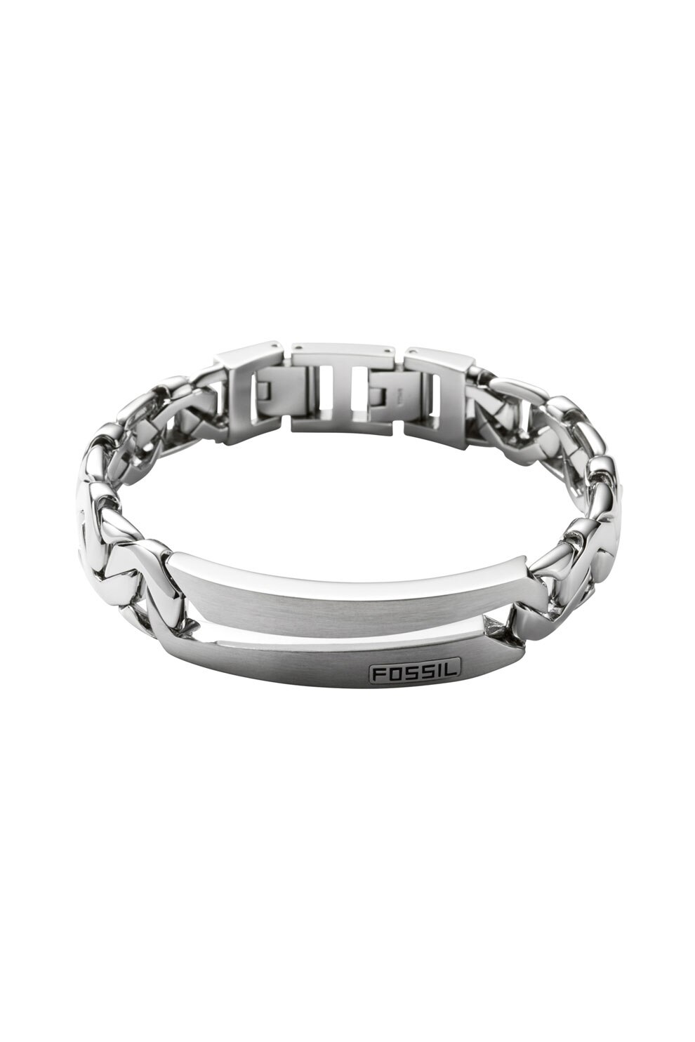Fossil, Bratara cu logo, Argintiu